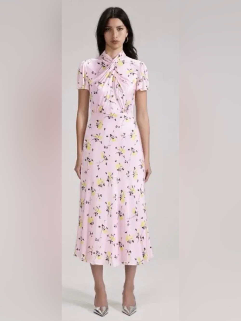 Self-Portrait Pink Floral Midi Dress